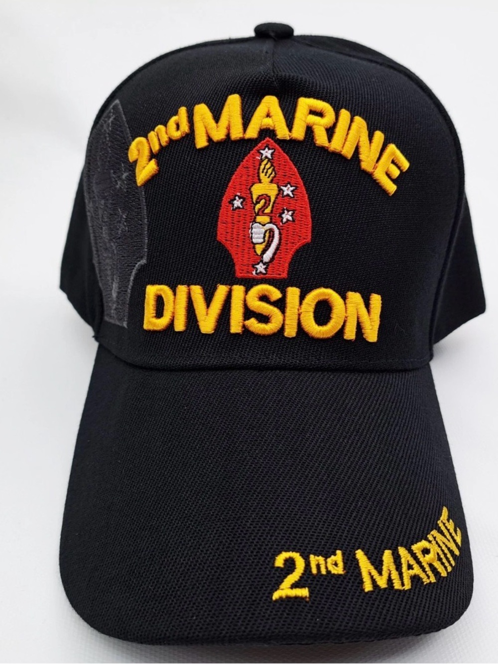 2nd Marine Division Ball Cap Hat Black Embroidered Acrylic